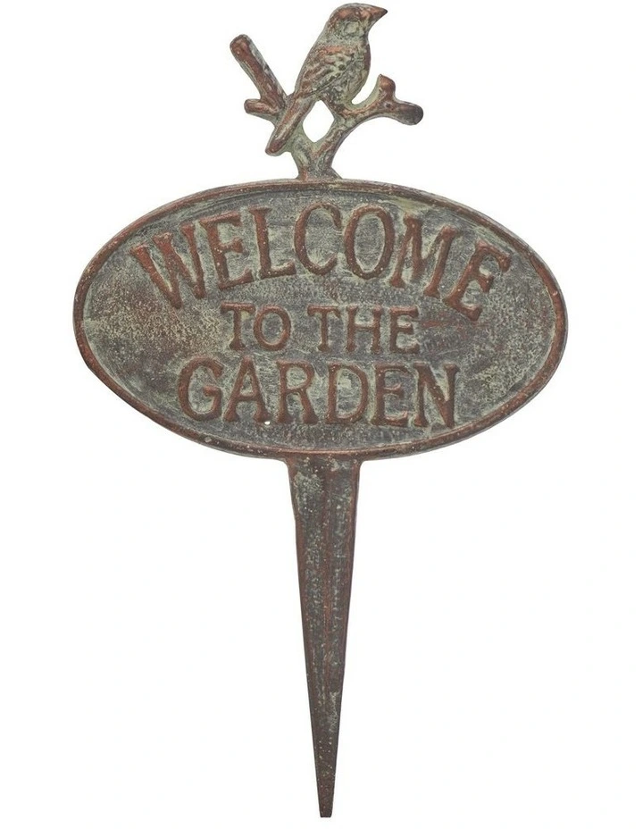 Willow & Silk Welcome to the Garden Cast Iron Stake 20x1x32.5cm image 1