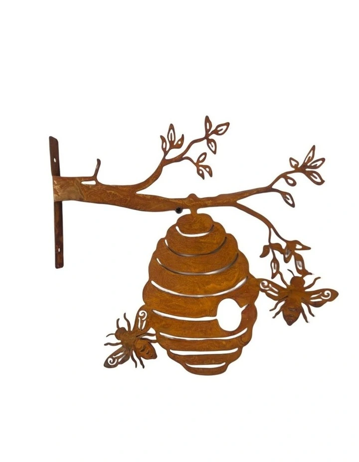 Willow & Silk Screw On Bee Hive On Branch 30x2x29cm image 1