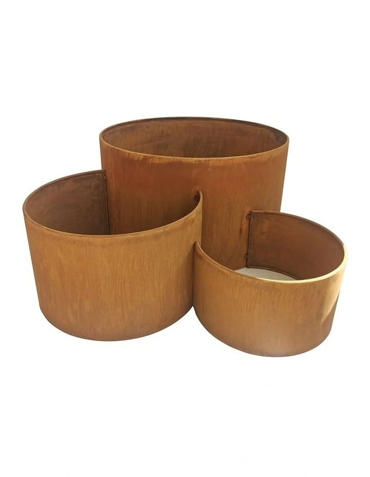Willow & Silk Rustic Three Rings Garden Planter 58/40/33cm Diameters image 1
