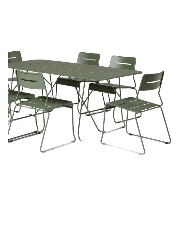 Parco Outdoor 7Pce Dining Table and Chairs Olive image 1