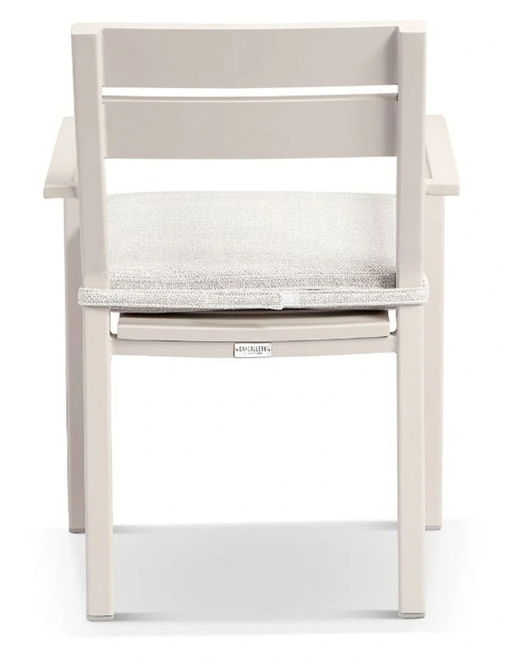 Santorini Outdoor Aluminium Dining Arm Chair Light Dune & Sandstone Cushions image 5