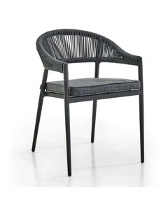 Finley Outdoor Aluminium and Rope Stackable Dining Chair Slate Grey