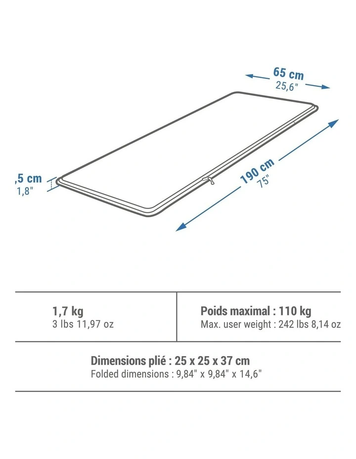 Decathlon | SELF-INFLATING CAMPING MATTRESS COMFORT 65 CM 1 PERSON image 2