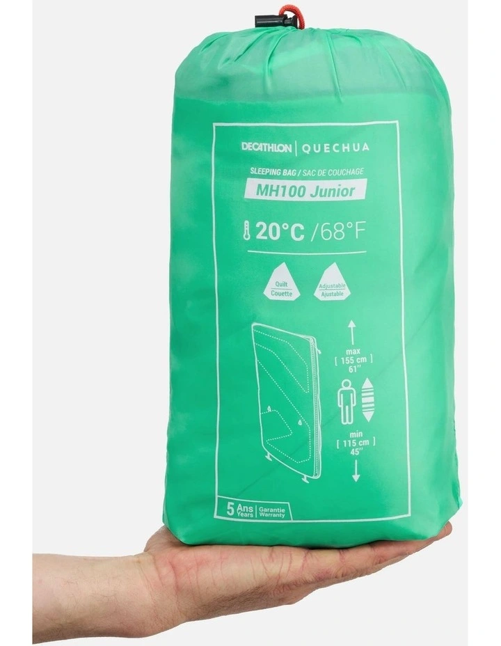 Decathlon | KIDS SLEEPING BAG MH100 20C - TURQUOISE image 2