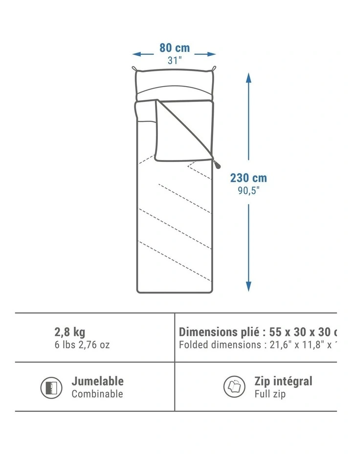 Decathlon | COTTON SLEEPING BAG FOR CAMPING - ARPENAZ 0 COTTON image 4
