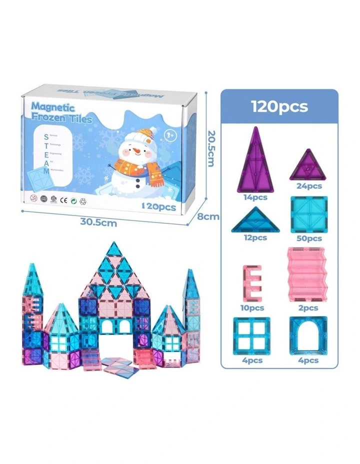 Bopeep Magnetic Building Tiles Blocks Kids STEM Toy Frozen 120Pcs image 3