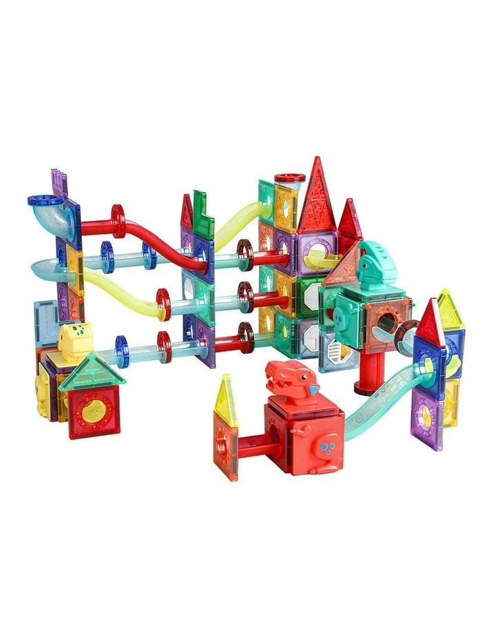 Kids Magnetic Tiles Blocks Dinosaur Building Educational Toys Children Gift Play 170PCS image 1