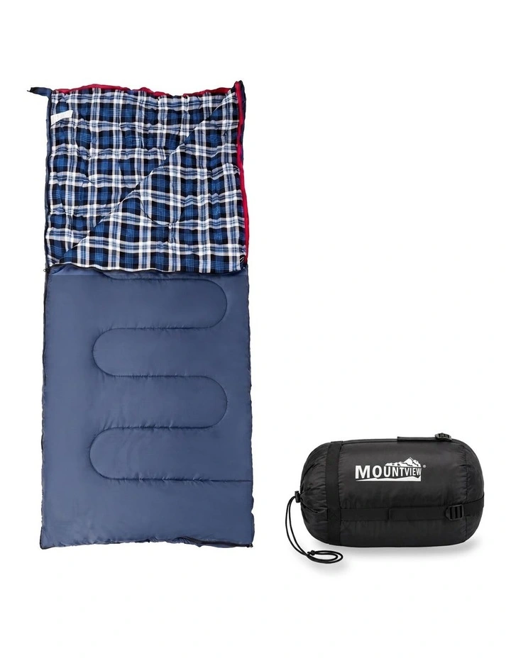 Mountview Sleeping Bags Single Camping Hiking 3-Season Thermal Blue 0C-15C image 1