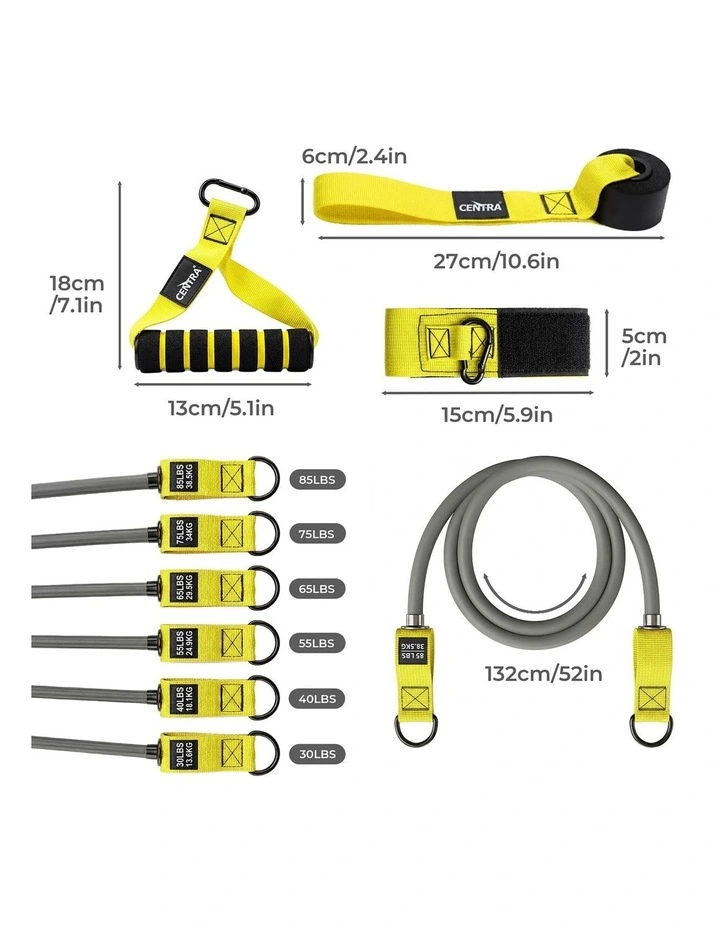 Centra 12 Pcs Resistance Bands Set Heavy Duty Workout Bands Strength Training image 3