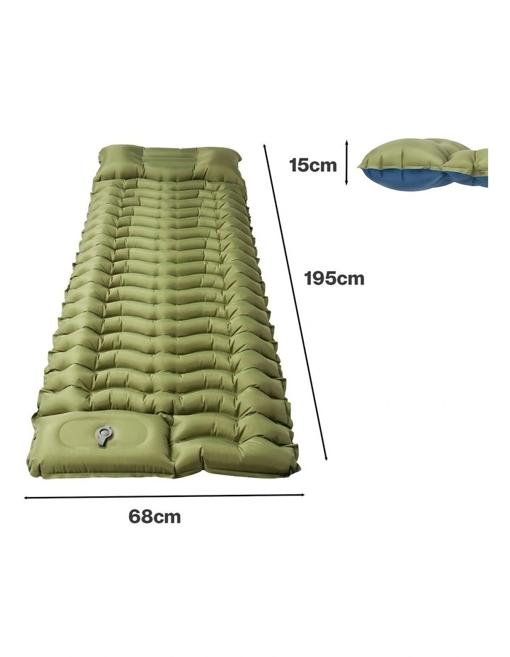 Mountview Camping Sleeping Pad Ultralight Inflatable Mattress Bed Pillow Hiking image 3