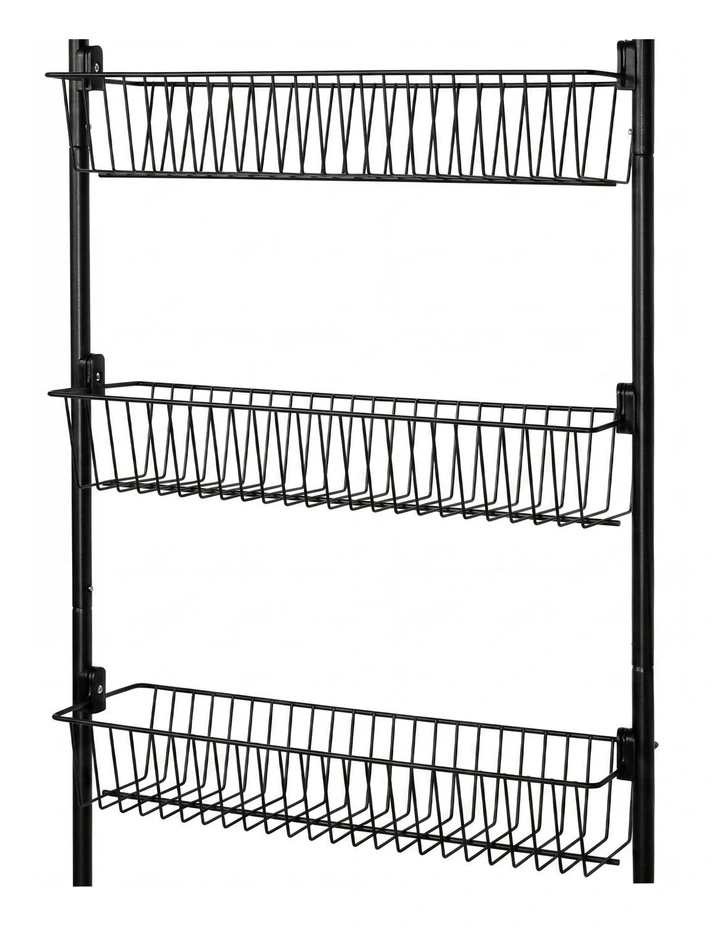 Toque Over the Door Pantry Organiser 6 Tiers Metal Hanging Storage Rack Black image 6