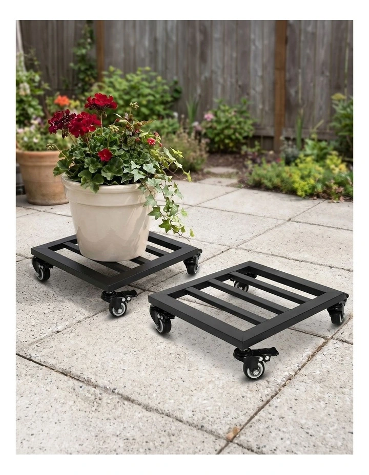 Toque Plant Pot Trolley Tray Stand Caddy with 360 Lockable Caster Wheels 2 Pcs image 7