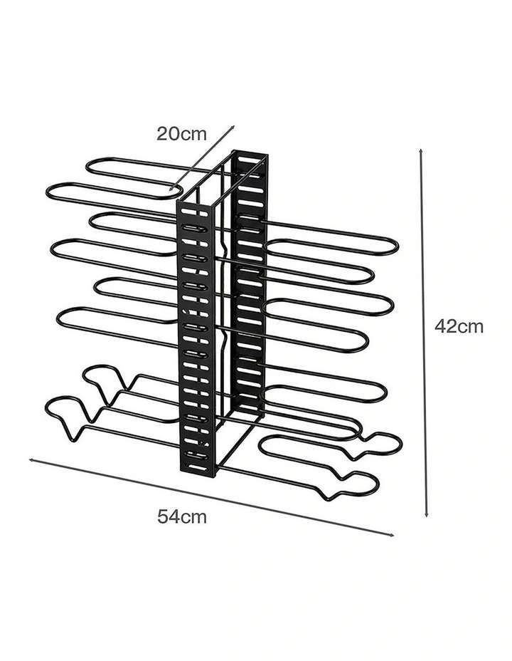 Toque Pot Rack Organizer 8 Tier Adjustable Pan Holder Kitchen Storage Shelves image 3