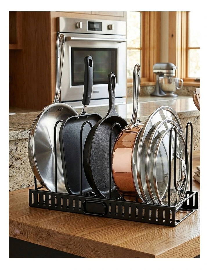 Toque Pot Rack Organizer 8 Tier Adjustable Pan Holder Kitchen Storage Shelves image 7