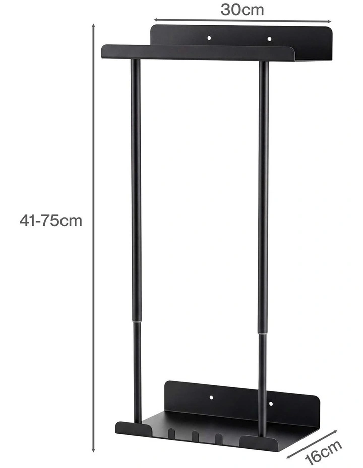 Levede Adjustable Towel Rack 3 Hooks Bathroom Towel Storage Holder Wall Mounted image 3