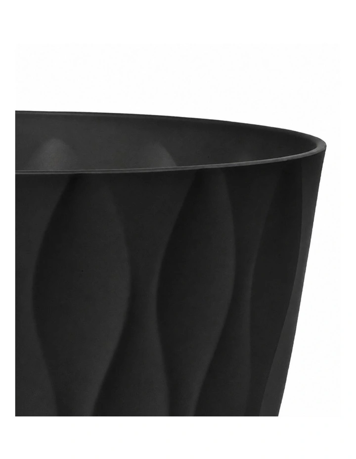 Toque Plant Pots 5 Pcs 8 Inchs Plastic Planter Pots with Drainage Saucers Black image 4