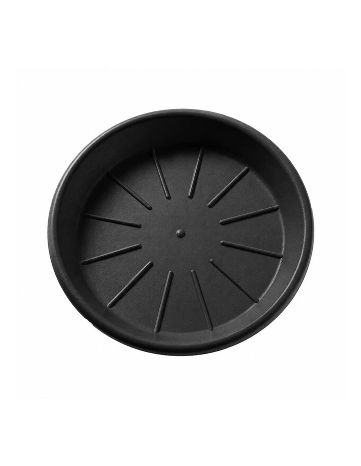 Toque Plant Pots 5 Pcs 8 Inchs Plastic Planter Pots with Drainage Saucers Black image 5