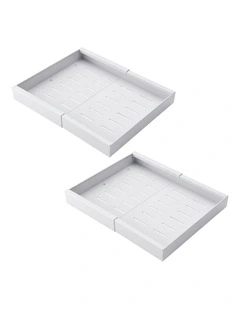 Toque Cabinet Organizer Drawer Shelf Pull Out 2Pcs Width-adjustable Kitchen
