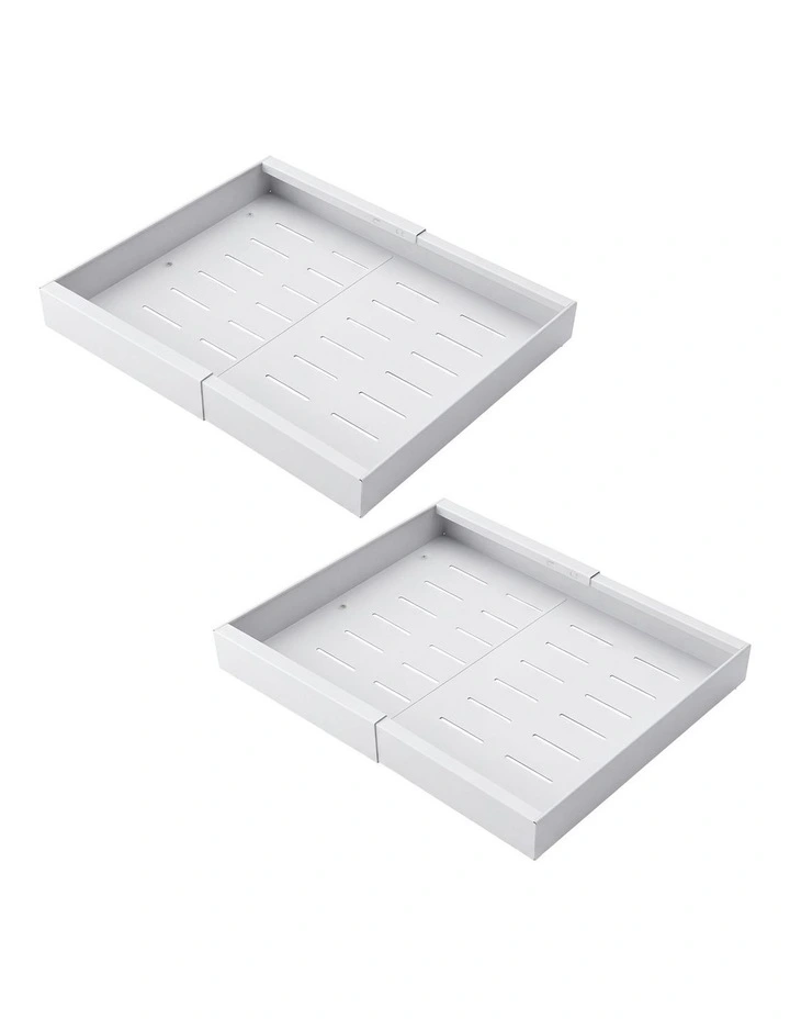 Toque Cabinet Organizer Drawer Shelf Pull Out 2Pcs Width-adjustable Kitchen image 1