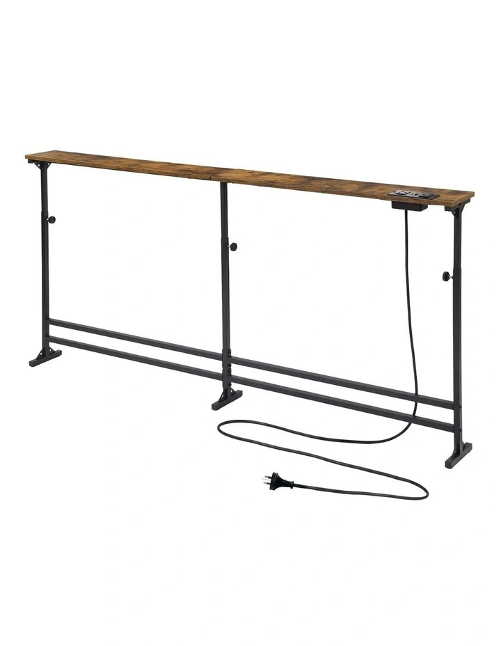 Levede Narrow Console Table Adjustable Behind Couch Side Power Ports Entryway image 1