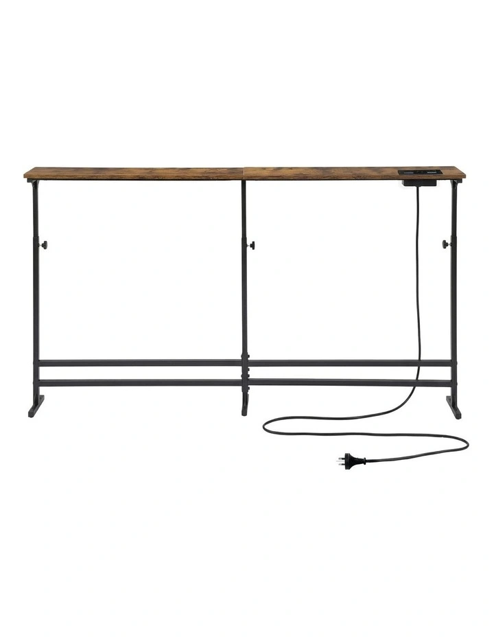 Levede Narrow Console Table Adjustable Behind Couch Side Power Ports Entryway image 2