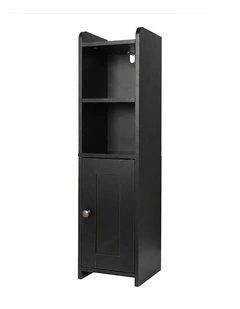 Levede Bathroom Cabinet Storage Slim Organiser Paper Holder Corner 78.5cm Black
