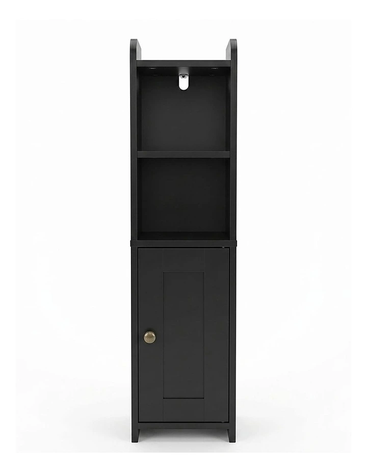 Levede Bathroom Cabinet Storage Slim Organiser Paper Holder Corner 78.5cm Black image 2
