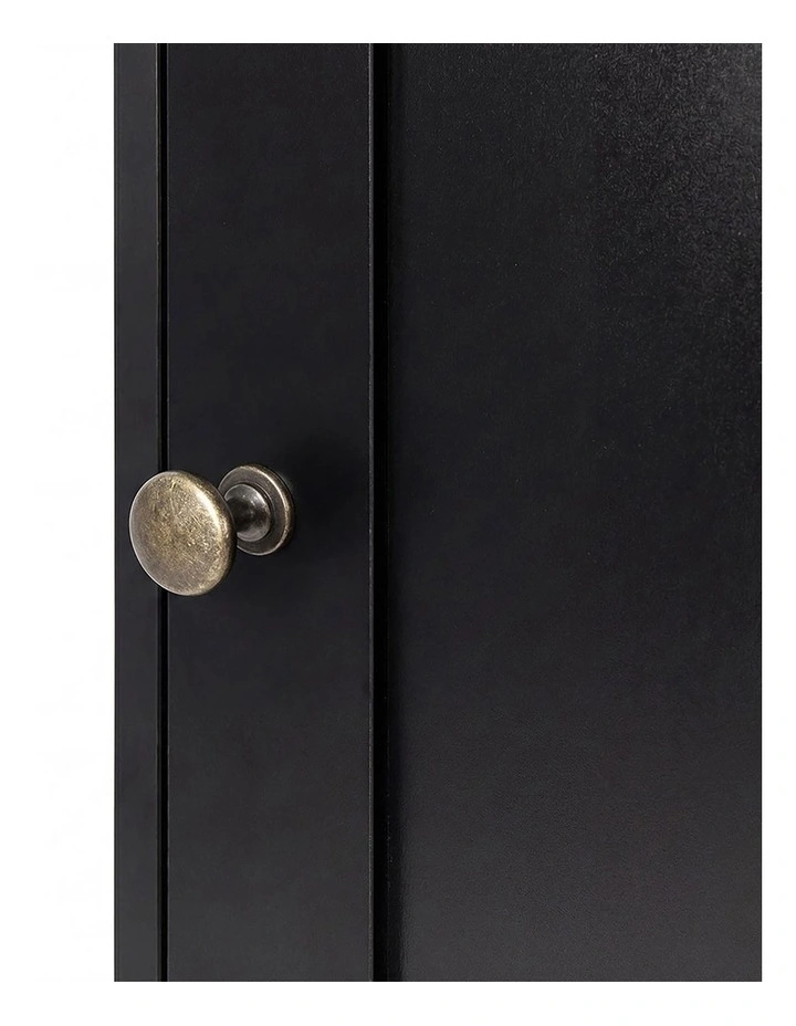 Levede Bathroom Cabinet Storage Slim Organiser Paper Holder Corner 78.5cm Black image 5