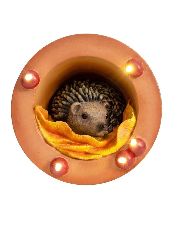 Emitto Hedgehog Solar Garden Statue Light Outdoor Ornament Hand Painted Decor image 2