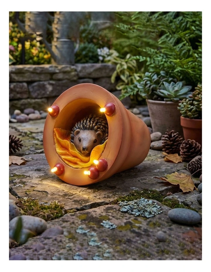 Emitto Hedgehog Solar Garden Statue Light Outdoor Ornament Hand Painted Decor image 7