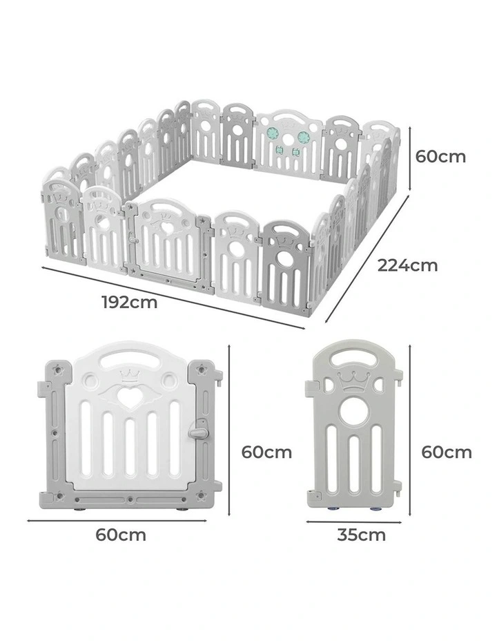 BoPeep Kids Playpen Baby Safety Gate Toddler Fence Child Play Game Toy 24 Grey image 3