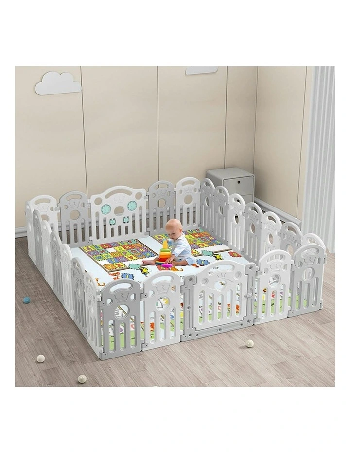 BoPeep Kids Playpen Baby Safety Gate Toddler Fence Child Play Game Toy 24 Grey image 7