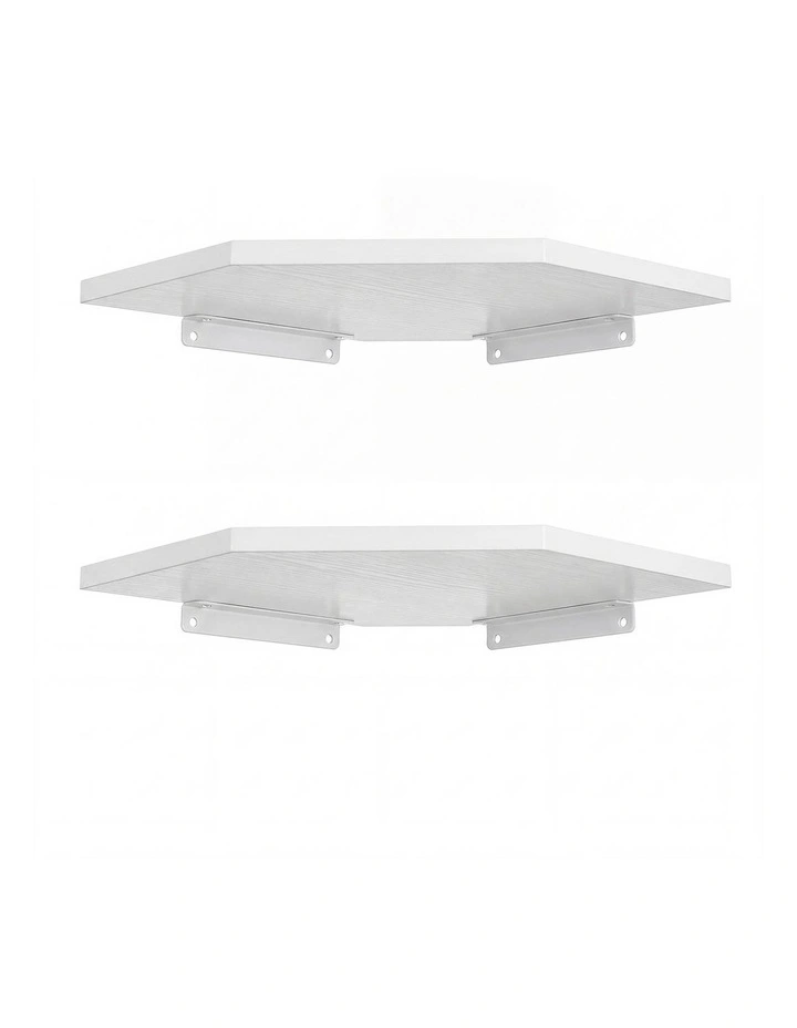 Levede Corner Shelves 2 Pcs Wall Mounted Floating Storage Display Rack Bedroom image 6