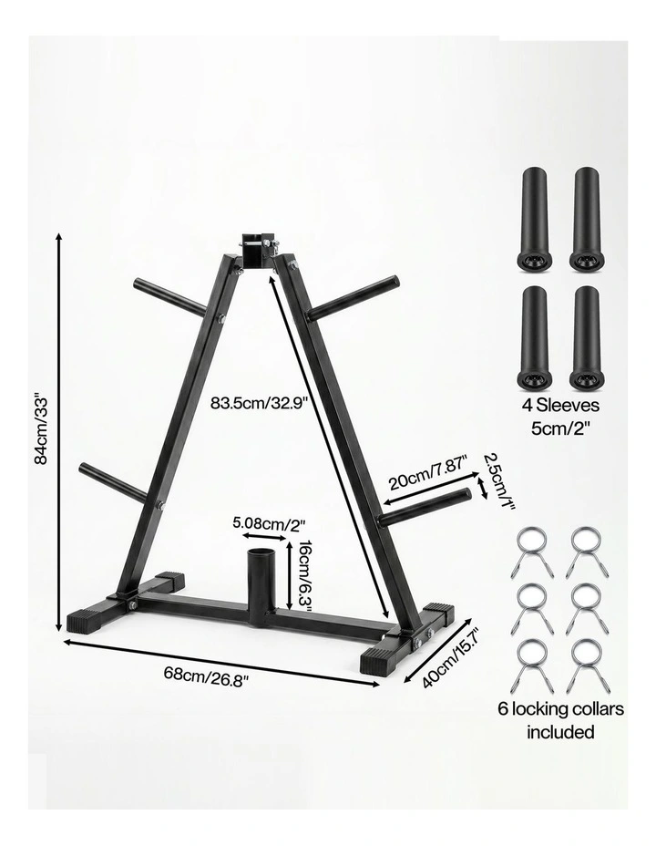 Centra Weight Plate Storage Rack Barbell Holder Stand 250KG Home Gym Fitness image 3