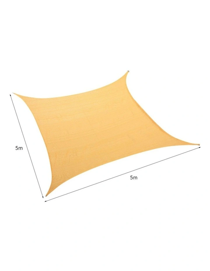 Mountview Rectangle Sun Shade Sail Outdoor Canopy Beige 5x5m image 3