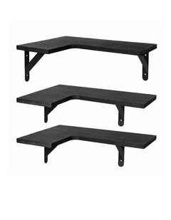 Levede Corner Floating Shelves 3Pcs L-Shaped Wall-Mounted Living Room Storage