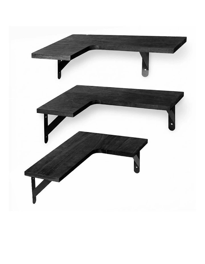 Levede Corner Floating Shelves 3Pcs L-Shaped Wall-Mounted Living Room Storage image 2