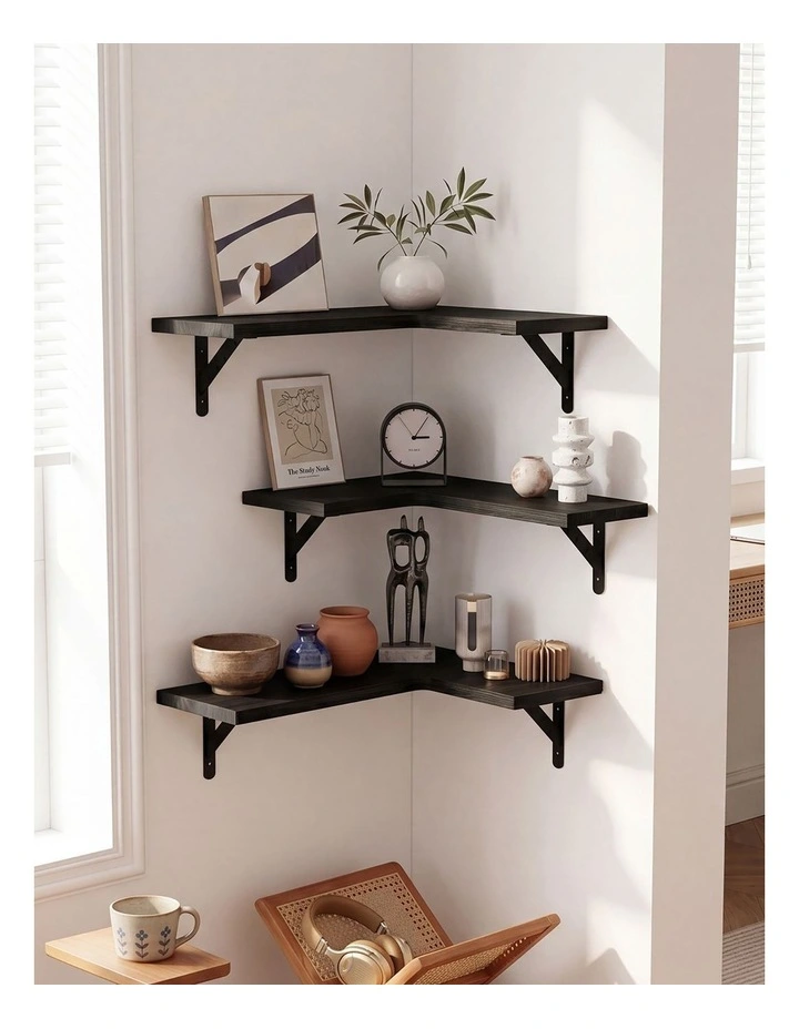 Levede Corner Floating Shelves 3Pcs L-Shaped Wall-Mounted Living Room Storage image 6