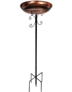 Toque Bird Bath Feeder Outdoor Garden Freestanding Metal Weather Resistant 100cm