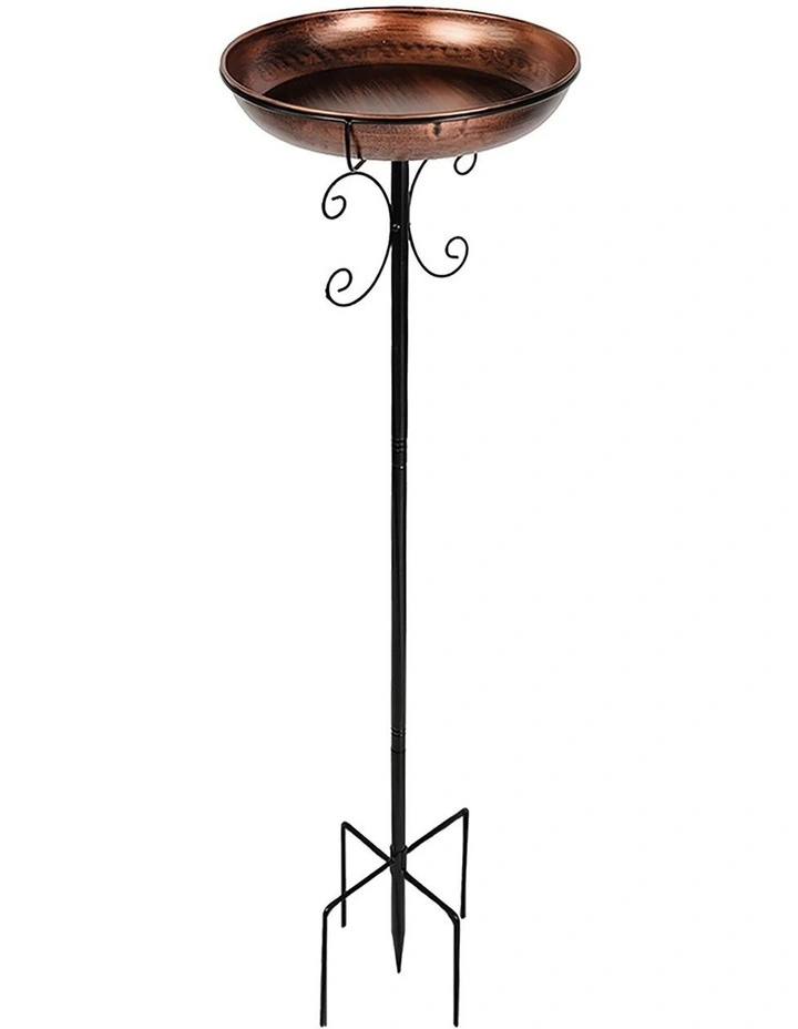 Toque Bird Bath Feeder Outdoor Garden Freestanding Metal Weather Resistant 100cm image 1