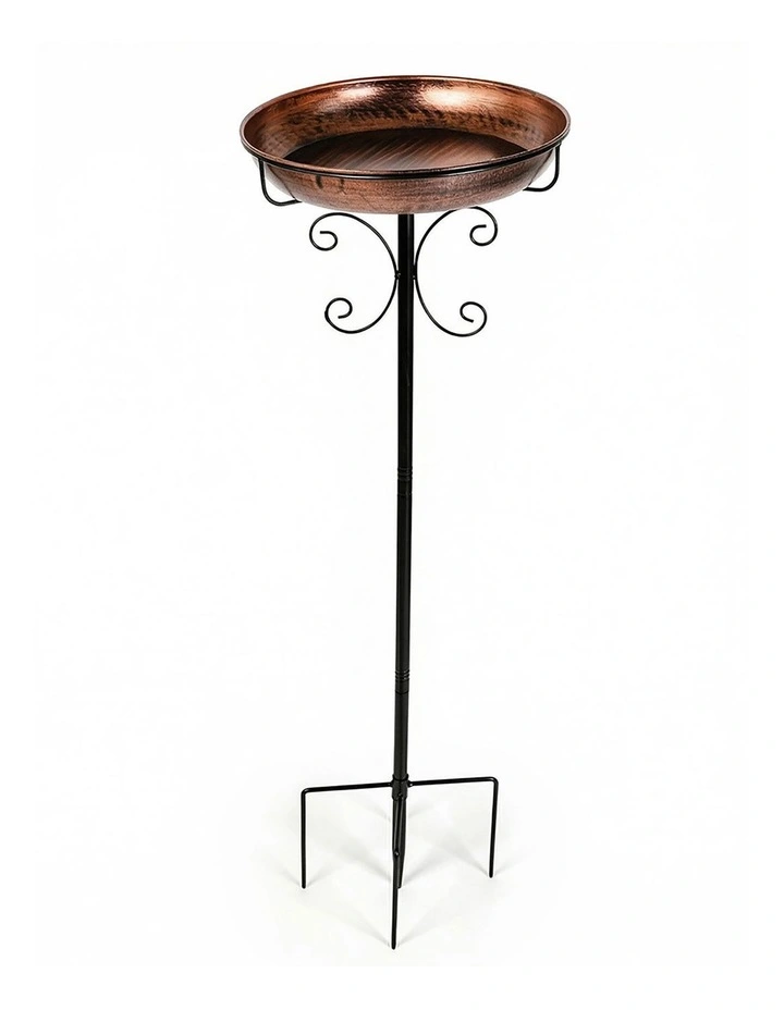 Toque Bird Bath Feeder Outdoor Garden Freestanding Metal Weather Resistant 100cm image 2