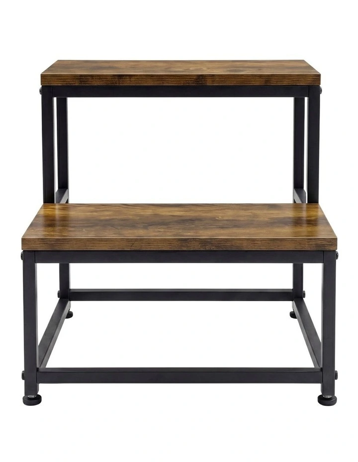 Levede 2-Step Stool Non Slip Brown image 2