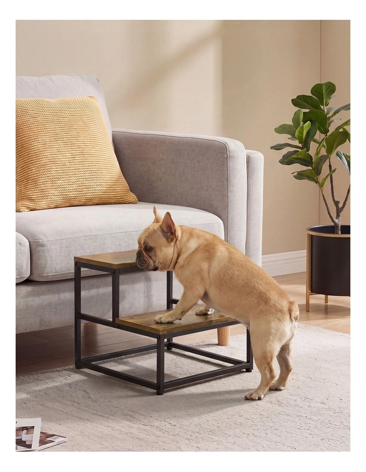 Levede 2-Step Stool Non Slip Brown image 7