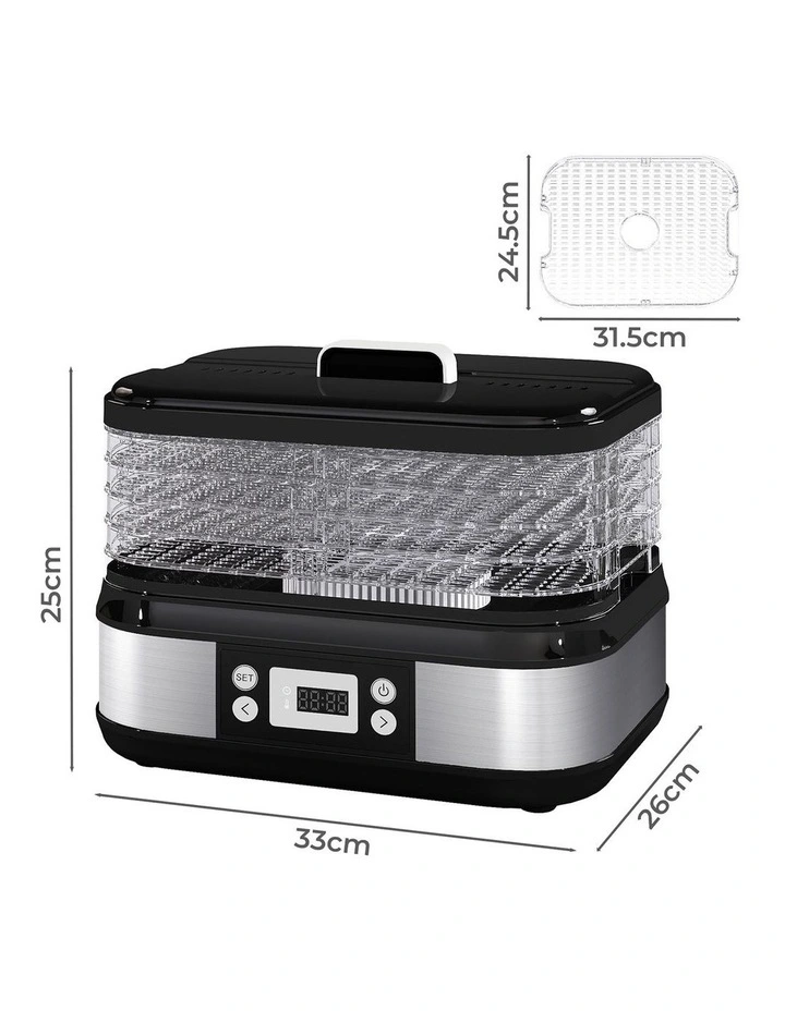 Spector 5-Tray Stainless Steel Food Dehydrator Fruit Jerky Black image 3