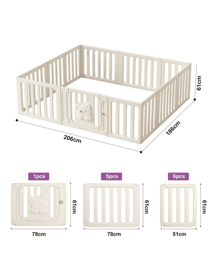Bopeep Kids Playpen Baby Safety Gate With Lock Toddler Play Game Toy 12 Panel image 3