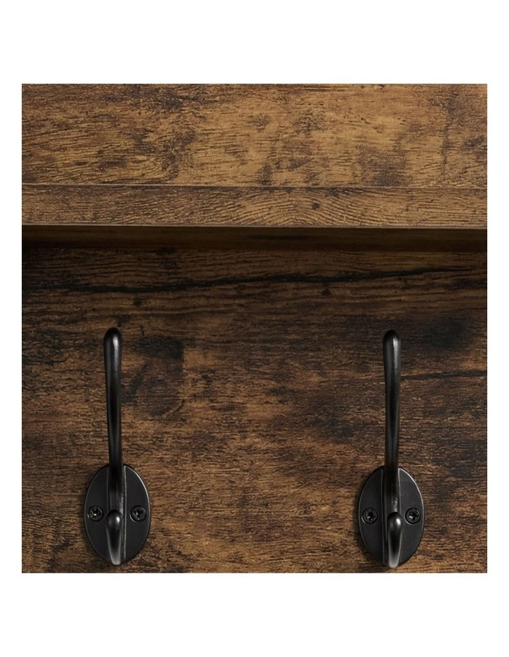 Levede Wall Mounted Coat Rack 2 Pcs Entryway Organizer Storage Rack Shelf Hooks image 4