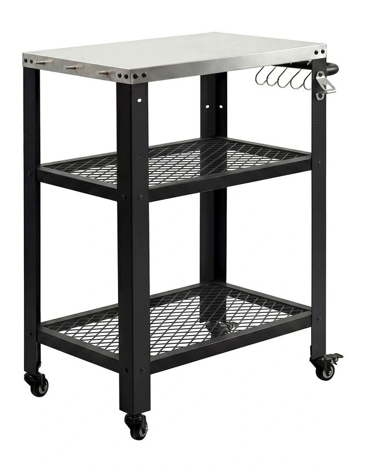 Levede Outdoor Kitchen Cart Mobile BBQ Grill Trolley Stainless Steel Prep Table image 1
