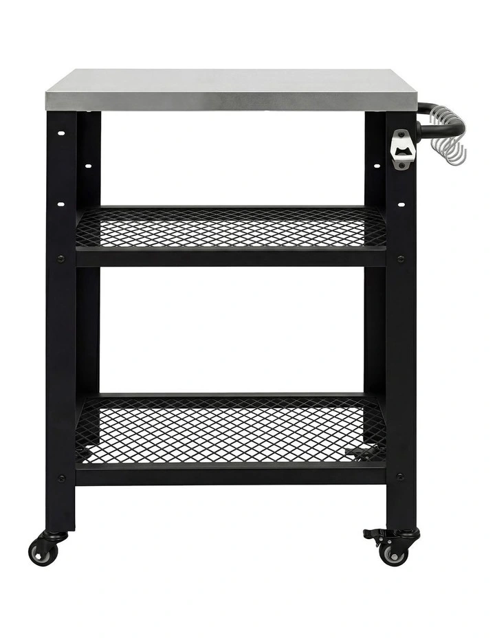 Levede Outdoor Kitchen Cart Mobile BBQ Grill Trolley Stainless Steel Prep Table image 2