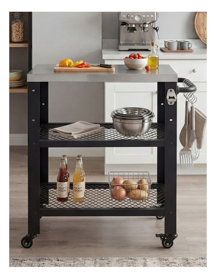 Levede Outdoor Kitchen Cart Mobile BBQ Grill Trolley Stainless Steel Prep Table image 7