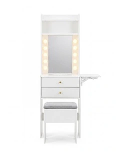 Levede Dressing Table Stool Dressing Vanity Desk Mirror LED Charging Station